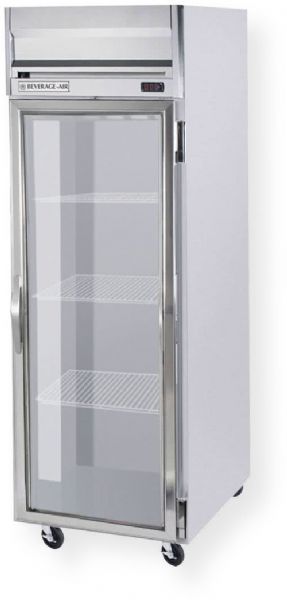 Beverage Air HRS1-1G Glass Door Reach-In Refrigerator , 5.8 Amps, Top Compressor Location, 24 Cubic Feet, Glass Door Type, 1/3 Horsepower, 1 Number of Doors, 1 Number of Sections, Swing Opening Style, 3 Shelves, 6