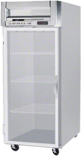Beverage Air HRS1W-1G Glass Door Reach-In Refrigerator, 5.8 Amps, Top Compressor Location, 34 Cubic Feet, Glass Door Type, 1/3 Horsepower, 1 Number of Doors, 1 Number of Sections, Swing Opening Style, 3 Shelves, 6