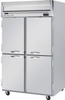 Beverage Air HRS2-1HS Half Solid Door Reach-In Refrigerator, 8.4 Amps, Top Compressor Location, 49 Cubic Feet, Solid Door Type, 1/3 Horsepower, 60 Hz, 4 Number of Doors, 2 Number of Sections, Swing Opening Style, 1 Phase, Reach-In Refrigerator Type, 6 Shelves, 36°F - 38°F Temperature, 115 Voltage, 6" heavy-duty casters, two with breaks, 78.5" H x 52" W x 32" D Dimensions, 60" H x 48" W x 28" D Interior Dimensions (HRS21HS HRS2-1HS HRS2 1HS) 