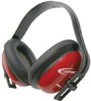 Califone HS40 Hearing Safe Hearing Protection, Rugged polypropylene headstrap, ABS plastic earcups hold up to continued usage in high-use settings, Adjustable headband fits students of all sizes, Bright red safety color, Smaller earcups designed to completely cover the ears of younger students for maximum protection, Noise reduction rating 26db, UPC 610356462003 (HS-40 HS 40) 