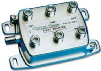 Channel Vision HS-6 Six-way Splitter/Combiner, 1GHz, DC pass all ports, 5-1000MHz Bandwidth, Max Insertion @ 1000MHz 11dB, RFI Isolation -120dB, Return Loss 50-1000MHz more than 16dB, Out to Out Isolation 50-1000MHz: more than 18.5dB, DC Resistance Output to In less than .1ohms, Bulk pack-poly bag, 9.0dB insertion loss, Machine threads, Grounding screw, UPC 690240011098 (HS6 HS 6) 