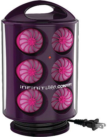 Conair HS63 Infiniti PRO Secret Curl, Pop-up hot rollers for seamless curls, 2 clipless roller sizes (3/4