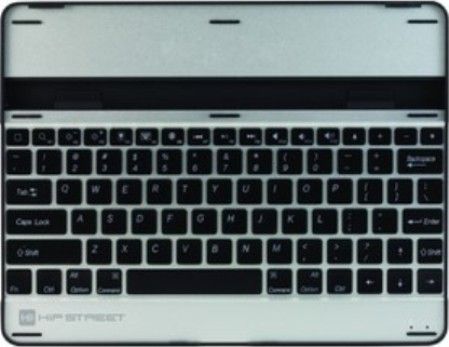 Hip Street HS-IPAD2KBCS iPad 2/3/4 Bluetooth Multimedia Aluminum Keyboard Case, Silver, Ultra thin profile keyboard case, Automatically wakes and sleeps your iPad, Durable aluminum construction, Integrated, long lasting lithium rechargeable battery, LED charging and Bluetooth indicator lights, Operating distance up to 10m, UPC 628905007612 (HSIPAD2KBCS HS IPAD2KBCS HS-IPAD-2KBCS)