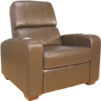 Bell'O HTS-100BN Double-Arm Reclining Chair, Brown; Constructed of luxurious leather on all touch surfaces; Stainless steel cupholders; Elegant back trailoring; High-quality Leggett & Plat Zero Wall reclining mechanism for smooth reclining; Constructed of luxurious leather on all touch surfaces; UPC 748249101002 (HTS100BN HTS 100BN HTS100-BN HTS100 BN BellO) 