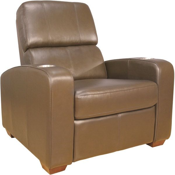 Bell'O HTS-100BN Double-Arm Reclining Chair, Brown; Constructed of luxurious leather on all touch surfaces; Stainless steel cupholders; Elegant back trailoring; High-quality Leggett & Plat Zero Wall reclining mechanism for smooth reclining; Constructed of luxurious leather on all touch surfaces; UPC 748249101002 (HTS100BN HTS 100BN HTS100-BN HTS100 BN BellO)