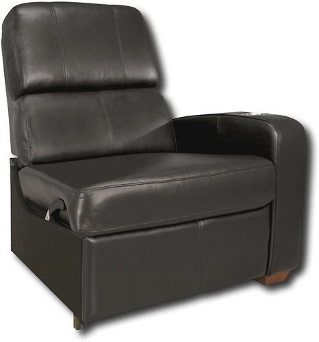 Bell'O HTS102BK Home Theather Seating Right Arm Reclining Chair, Black Leather, Ergonomic headrest puts eyes at optimum viewing position, Elegant and unique seat back construction looks great even from behind, Discreetly hidden finger tip controlled recline lever, Compact, quiet and smooth Zero Wall Reclining mechanism from Leggett & Platt, UPC 748249001029 (HTS-102BK HTS 102BK HTS102 HTS102-BK BELLO)