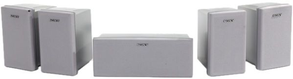 Sony HTV700 Speaker System 450-watt 5-piece Speaker Set, Silver finish, Magnetically shielded, 6 ohms impedance (HTV   700    HTV-700)