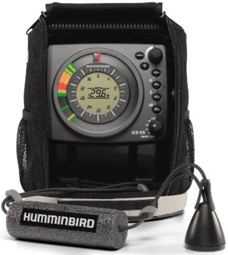 Humminbird 407040-1 Model ICE-55 Ice Fishing Flasher, Portable Bag Size 9.25