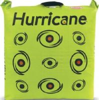 Hurricane H-25 Bag Target 25"x23"x12"; Highly visible shooting "eyes" (with bright orange centers) that are easy to see against the bright-colored background, even at longer ranges; For longer target life, the vitals are positioned off-center so they don't line up with aiming points on the target front; UPC 702649607007 (HURRICANEH25 H25 H 25) 