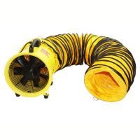 MaxxAir HVHF 08COMBO Confined Space Ventilator and Polyvinyl Hose, 8" Yellow Color; The 8" Fan provides directional airflow for a variety of applications, especially in crawl spaces, attics or any other area where access may be limited; The heavy duty 2 ply poly vinyl hose attaches easily to the blower/exhaust fan cinch strap; Dimensions 12.5" H x 25.9' L x 9" W; Weight 25 LBS; UPC 047242061130 (HVHF8COMBO  HVHF-8COMBO VENTAMATIC-8COMBO) 