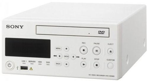 Sony HVO-550MD HD Recorder with Optical Drive; Robust 500GB Internal Hard Drive; HD video using MPEG-4 or AVC-HD Recording Format and Playback Format. Extremely clear and detailed images; High quality Image Capture; 41F to 104F (5 C to 40C) Operating temperature; 70hPa to 1,06hPa Operating pressure; BNC type (1), Composite, 1.Vp-p (75 Ω), Sync negative Video Inputs and Outputs; 1 HDMI Input and Output; 1 DVI-D (DVI 19-pin) Input and Output; UPC 027242283282 (HVO550MD HVO-550MD)