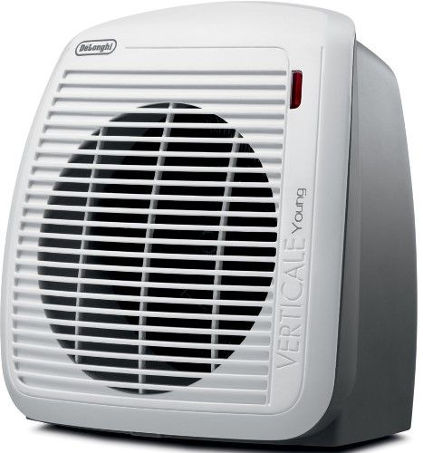 DeLonghi HVY1030 SafeHeat Fan Heater, Gray/White, 1500W Max. Heating Power, Safety Thermal Cut-Off, Dual Heat Flow Setting, Adjustable Thermostat, Anti-frost Function, Pilot Light, Drip Protection, Built-In Handle and Wide Solid Base, Extra-Quiet Operation, Dimensions 9.75 W x 7 D x 10.5 H, UPC 044387103008 (HVY-1030 HVY 1030 HV-Y1030)