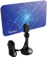 Mediasonic HomeWorx HW110AN HDTV Digital Flat Antenna, Receive Digital and Analog TV broadcasts over the air, 25 Miles Range, Frequency Range VHF 170 - 230MHz/UHF 470-860MHz, Gain 5 dBi, VSWR 3.0:1 (average), Impedance 75 ohms, Linear Polarization, Ultra Thin and Lightweight design, Universal Suction-cup Stand, No extra power required, Antenna for Digital TV/HDTV Reception, UPC 629329006304 (HW-110AN HW 110AN) 