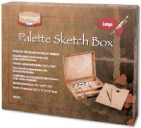 Heritage Arts HWB148 Palette Sketch Box Large; Perfect for storing and toting a variety of art supplies, these attractive wood sketch boxes include palette; Large sketch box measures 15.5" x 12" x 3.25" overall and includes 14.5" x 10.75" palette; Features brass-plated hardware and 5 removable partitions for storing and organizing brushes, paints, and other supplies; UPC 088354802778 (HERITAGEARTSHWB148 HERITAGEARTS HWB148 HERITAGE ARTS HWB 148 HWB-148) 