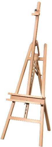 Alvin HWE136 Heritage A-Frame Easel, Beechwood, 3 legged studio easel designed to be stable and sturdy, Easy-slide canvas holder, Ratchet control to adjust canvas height and angle, Holds canvases up to 47in high, Folds flat for storage, Overall measurements 26 x 41 x 91 in, Ship Weigh 24 lbs, Ship Dimensions 60 x 27 x 8 in, UPC 088354950714 (HWE-136 HWE 136)