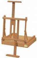 Alvin HWE417 Heritage Box Easel Beechwood, Drawer is lined with aluminum for easy cleanup and also features adjustable compartments, Top and bottom canvas holders both telescope for maximum flexibility, Also adjusts to various painting angles, Holds canvases up to 33-Inch high, UPC 088354951049 (HWE-417 HWE 417) 