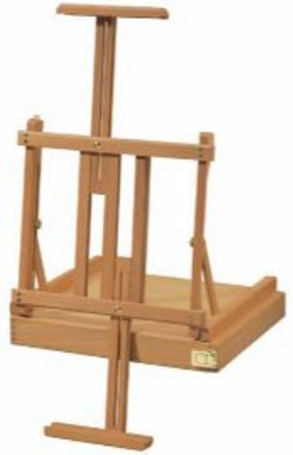 Alvin HWE417 Heritage Box Easel Beechwood, Drawer is lined with aluminum for easy cleanup and also features adjustable compartments, Top and bottom canvas holders both telescope for maximum flexibility, Also adjusts to various painting angles, Holds canvases up to 33-Inch high, UPC 088354951049 (HWE-417 HWE 417)