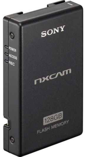 Sony HXR-FMU128 Flash Recorder, External flash memory recording unit, 128GB capacity, Records AVCHD and MPEG2 SD formats, Data transfer via USB 2.0, Designed for the HXR-NX5U (HXRFMU128 HXR FMU128HXRNX5U HXRNX5 HXRNX HXRN HXR NX5U NX5 HXR-NX5)