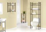 Monarch I 3421 Bathroom Accent - 33'h / Bronze Metal Corner / Glass; This bronze metal corner etagere with elegant tempered glass shelves offers a stylish solution to needing more storage space in your bathroom; Featuring a three tiered design and a chic bronze finish, use this convenient unit for keeping essential toiletries within reach as you need them or simply to display your favorite decorative items; PRODUCT DIMENSIONS: 12"L x 12"W x 33"H; UPC  878218002877 (I3421 I 3421 I 3421) 