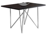 Monarch Specialties I 1039 Dining Table in Capuccino and Chrome Metal Finish; UPC 680796000424 (MONARCH I1039 I 1039 I-1039) 