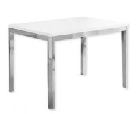 Monarch Specialties I 1041 Dining Table in White and Chrome Metal Finish; UPC 680796000486 (MONARCH I1041 I 1041 I-1041) 