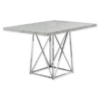 Monarch Specialties I 1043 Dining Table in Gray Cement and Chrome Metal Finish; UPC 680796000813 (MONARCH I1043 I 1043 I-1043) 