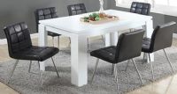 Monarch Specialties I 1056 Dining Table; Modern contemporary styling; Oversized-look legs (6"X6") and table top; Thick panel construction; Color White; Made in Particle board, Laminate; Dimensions 60"L x 36"D/W x 30"H; Weight 76 Lbs; UPC 878218000231 (I1056 I 1056) 