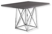 Monarch Specialties I 1059 Dining Table in Gray and Chrome Metal Finish; UPC 680796000387 (MONARCH I1059 I 1059 I-1059) 
