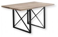 Monarch Specialties I 1100 Dining Table in Dark Taupe and Black Metal Finish; Dark Taupe and Black; UPC 680796000332 (MONARCH I1100 I 1100 I-1100) 