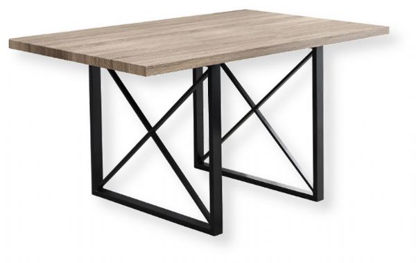 Monarch Specialties I 1100 Dining Table in Dark Taupe and Black Metal Finish; Dark Taupe and Black; UPC 680796000332 (MONARCH I1100 I 1100 I-1100)