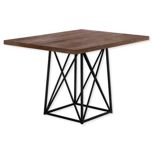 Monarch Specialties I 1107 Dining Table in Brown Reclaimed Wood-Look Top and Black Metal Finish; Brown and Black; UPC 680796016586 (MONARCH I1107 I 1107 I-1107)