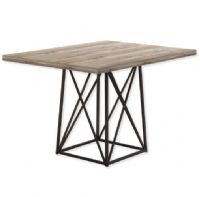 Monarch Specialties I 1109 Dining Table in Taupe Reclaimed Wood-Look Top and Black Metal Finish; Taupe and Black; UPC 680796016609 (MONARCH I1109 I 1109 I-1109) 