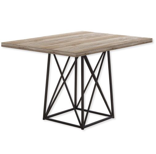 Monarch Specialties I 1109 Dining Table in Taupe Reclaimed Wood-Look Top and Black Metal Finish; Taupe and Black; UPC 680796016609 (MONARCH I1109 I 1109 I-1109)