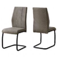 Monarch Specialties I 1114 Set of Two Dining Chairs in Taupe Fabric and Black Metal Finish; Taupe and Black; UPC 680796016944 (MONARCH I1114 I 1114 I-1114) 