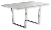 Monarch Specialties I 1119 Dining Table with Gray Cement Top and Chrome Metal Finish; Gray Cement and Chrome; UPC 680796001230 (MONARCH I1119 I 1119 I-1119) 