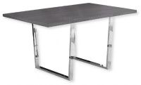 Monarch Specialties I 1120 Dining Table with Gray Top and Chrome Metal Finish; Gray and Chrome; UPC 680796001247 (MONARCH I1120 I 1120 I-1120) 