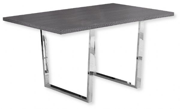 Monarch Specialties I 1120 Dining Table with Gray Top and Chrome Metal Finish; Gray and Chrome; UPC 680796001247 (MONARCH I1120 I 1120 I-1120)