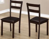 Monarch Specialties I 1176 Dining Chair; Rich cappuccino finish; Easy clean leather look material; Generously padded seats; Blends well with any decor; Made with Rubberwood, Foam, Polyurethane; Weight 28 Lbs; UPC 878218007049 (I1176 I 1176) 