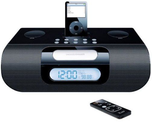 iLUV i177BLK Stereo Docking System - Black For iPod with video (30GB, 60GB, 80GB), iPod nano (1st generation), iPod shuffle, iPod mini, iPod 4G, iPod 3G Only, Powerful built-in speakers allow you to hear your music with depth and clarity (I177-BLK I-177BLK I177 I-177 jWIN)