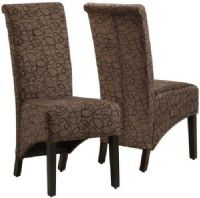 Monarch Specialties I 1788BR Brown Swirl Leatherette 40"H Parson Chair, Contemporary design and classic styling, Modern and luxurious feel, High profile 40’" high backs, Exposed Cappuccino finish, Solid wood legs, Set of 2, 19" L x 26" W x 40" H, UPC 021032253585 (I 1788BR I-1788BR I1788BR) 