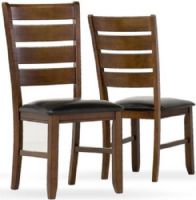 Monarch Specialties I 1831 Dark Oak 40"H Side Chair Leather Look Seat (Set of 2); Flatter the design of the dining table with their simple, clean lines and matching shaker styled legs; With their black bonded leather cushion seats, these chairs undeniably add to the appeal and character of the dining set; Dimensions 19&#8243;L x 22&#8243;W x 40&#8243;H; Weight 45 lbs; UPC 021032180669 (I1831 I-1831) 