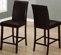 Monarch Specialties I 1901 Two Pieces Dinning Chair; 2 pieces sold together; Counter height (Seat Height from Floor 25"); Comfortably padded seat (3.5" thick) and back; Well positioned footrest; Contemporary styling; Made in Rubberwood, MDF, Polyurethane, Foam; Weight 31 Lbs; UPC 878218006578 (I1901 I 1901) 