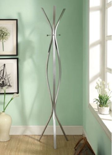 Monarch Specialties I 2015 Silver Metal Contemporary Coat Rack; Complete the functionality of your home with this coat rack; Beautiful 72