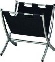 Monarch Specialties I 2034 Black Leather-Look/Chrome Metal Magazine Rack; Warm up your home with this fashion forward black leather-look and chrome magazine rack; Ample storage for remote controls, books, magazines and much more; Dimensions 15"L x 14"W x 15"H; Weight 4 lbs; UPC 021032284916 (I2034 I-2034) 
