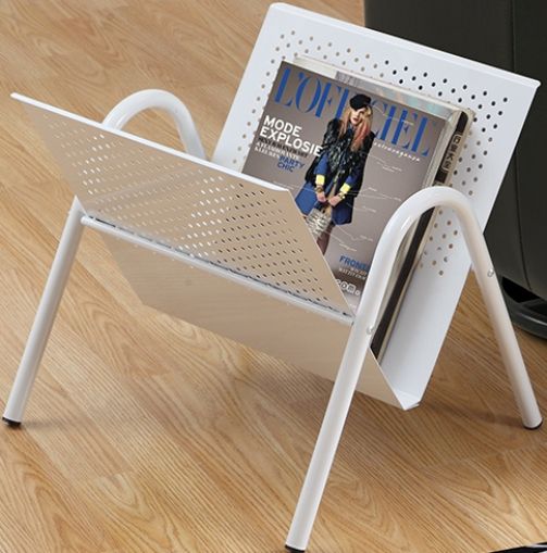 Monarch Specialty I 2039 Magazine Rack - White Metal, Fashion forward storage solution, Ideal for storing books, magazines and electronic devices, Perfect for any room in the house, Blends effortlessly with any dcor, 16