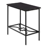 Monarch Specialties I 2076 Twenty-Two-Inch-Tall Accent Table in Cappuccino Top and Black Metal Finish; Cappuccino and Black; UPC 680796012540 (I 2076 I2076 I-2076) 