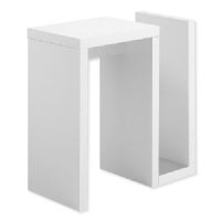 Monarch Specialties I 2091 Twenty-Four-Inch-Tall Accent Table in White Finish; White; UPC 680796013172 (I 2091 I2091 I-2091) 