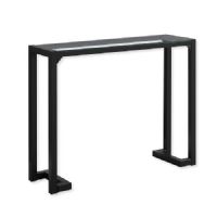 Monarch Specialties I 2106 Fourty-Two-Inch-Long Hall Console Accent Table in Black Metal Finish and Tempered Glass; UPC 680796000516 (I 2106 I2106 I-2106) 