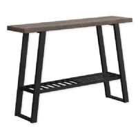 Monarch Specialties I 2117 Forty-Eight-Inch-Long Hall Console Accent Table in Dark Taupe Top and Black Metal Finish; UPC 680796012571 (I 2117 I2117 I-2117) 