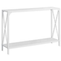 Monarch Specialties I 2124 Forty-Eight-Inch-Long Hall Console Accent Table in White Top and White Metal Finish; UPC 680796012588 (I 2124 I2124 I-2124) 